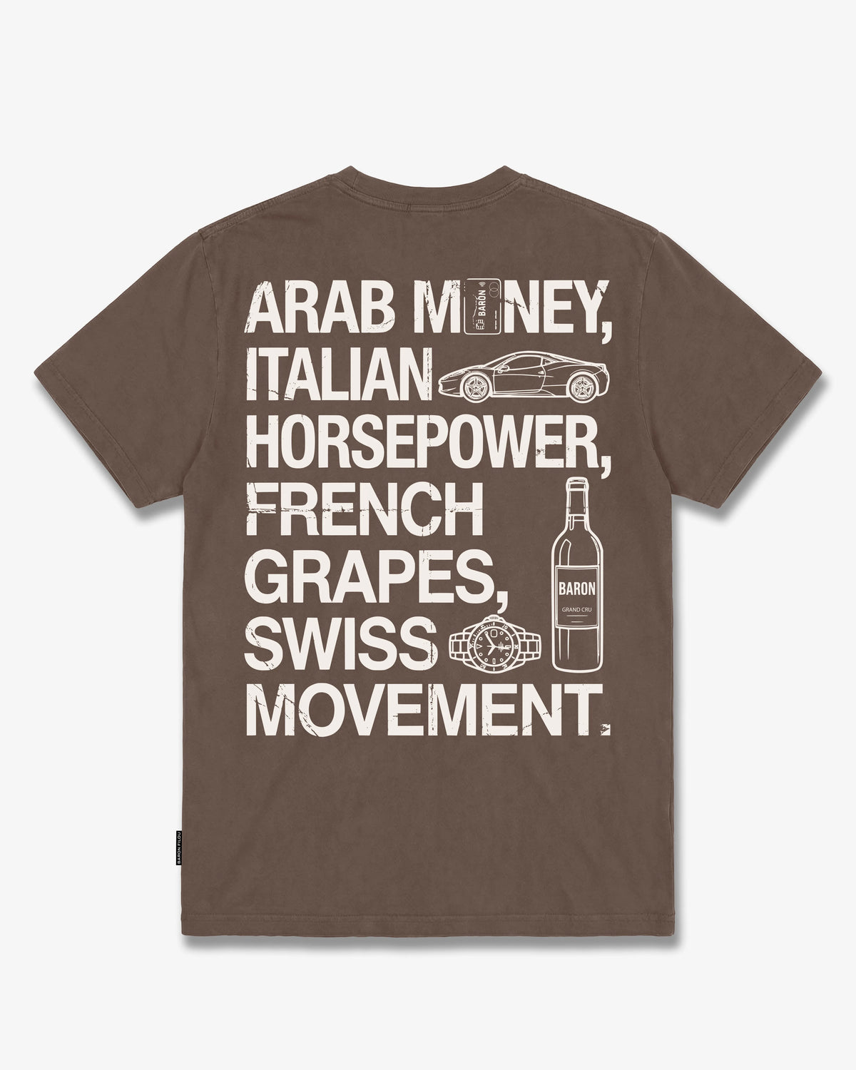 Oversized Backprint T-Shirt ARAB MONEY, ITALIAN HORSEPOWER