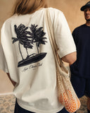 Übergroßes T-Shirt mit Rückendruck: Schnellboote