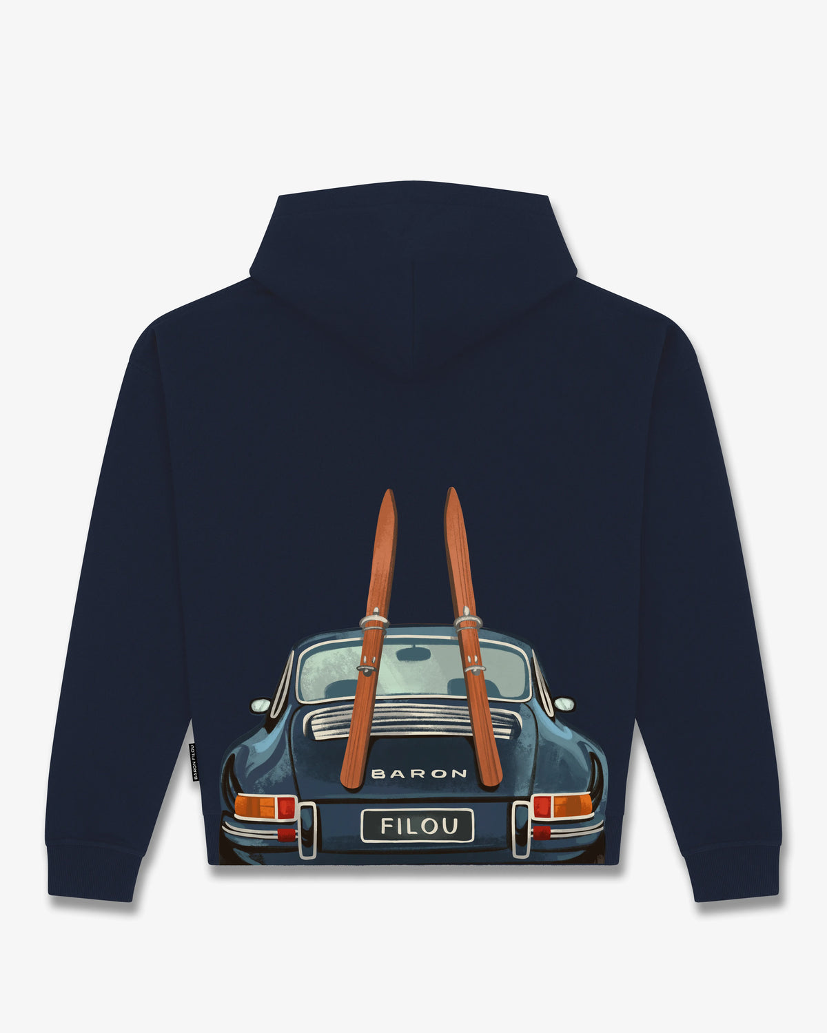 Oversized Backprint Hoodie CAR SKIS